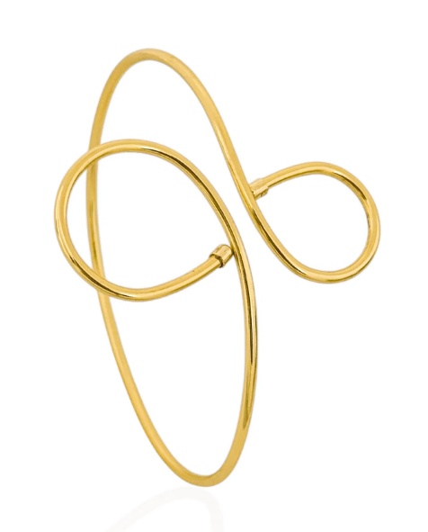 Bracelete Folheado a Ouro 18k e Prata Aro Design Organico - Ouro