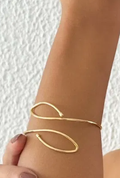 Bracelete Folheado a Ouro 18k e Prata Aro Design Folhas - Ouro