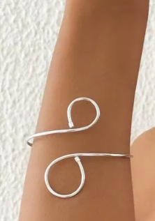 Bracelete Folheado a Ouro 18k e Prata Aro Design Organico - Prata