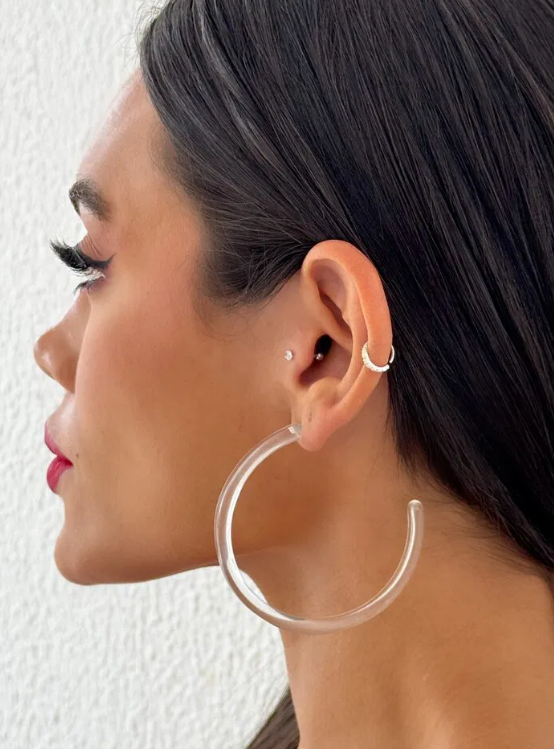 Brinco Acrílico Argola longa