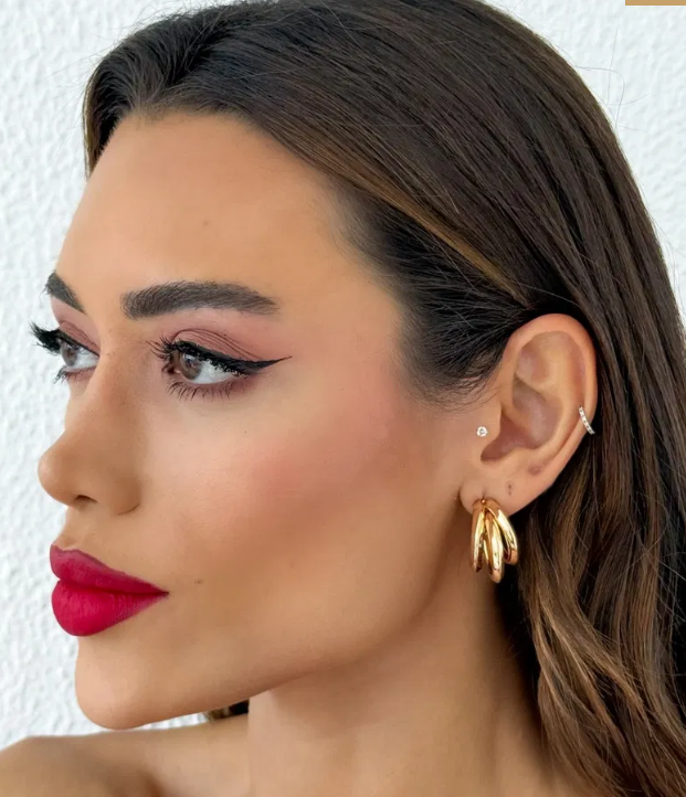 Brinco Folheado a Ouro 18k e Prata Argola Fios - Ouro